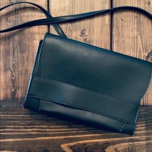 Vegan “leather” crossbody clutch